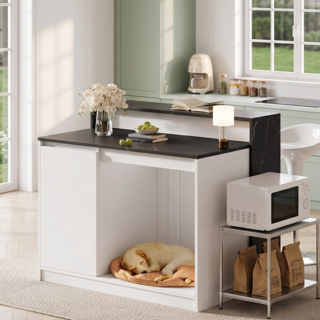 Isola cucina multifunzione con bancone e area relax per animali