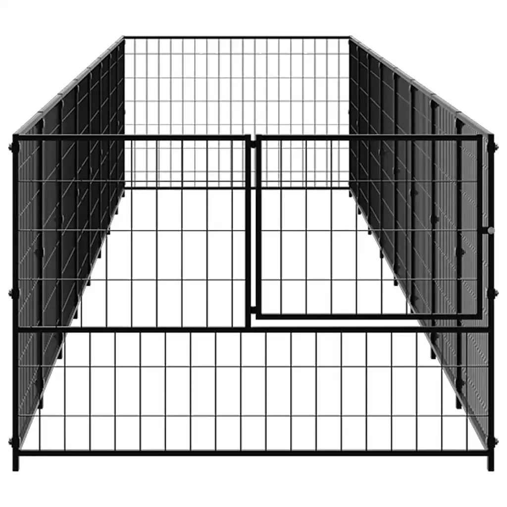 Gabbia per Cani Nera 8 m² in Acciaio 3082098