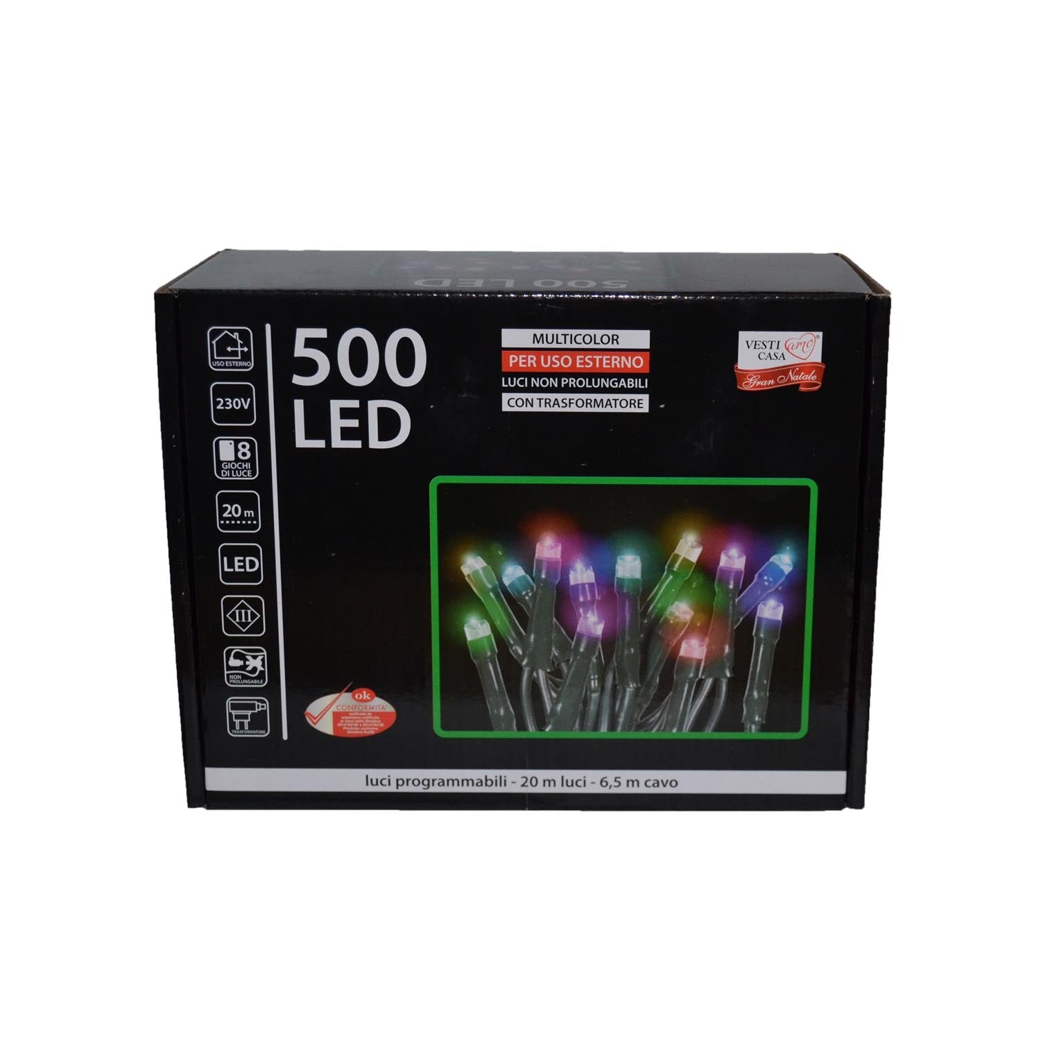 LUCI LED MULTICOL. 500LED X EST.