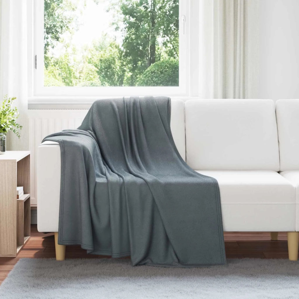 Coperte da Pile 6 pz Grigio scuro 170 x 130 cm Panno