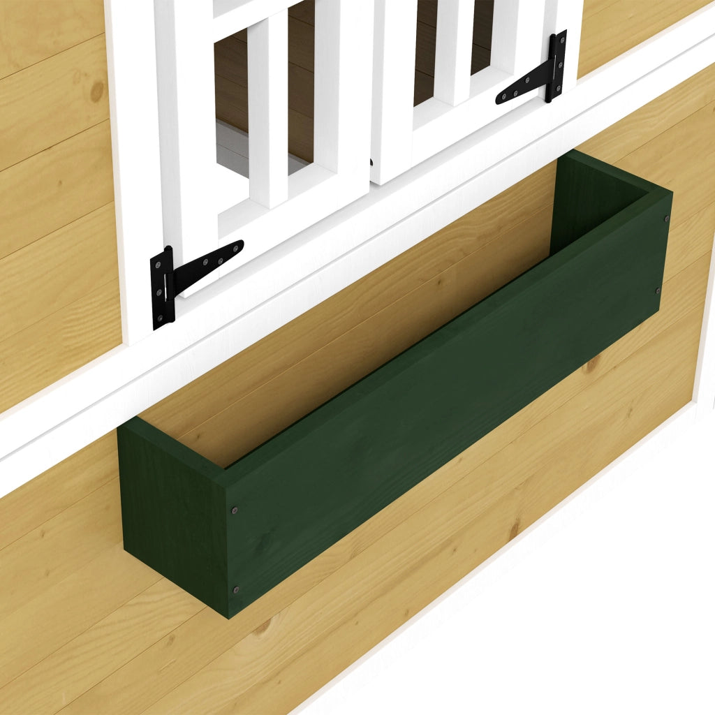 Casetta gioco bambini esterno con finestre e fioriere ¨C Xylo ¨C legno beige 114x126x135 cm
