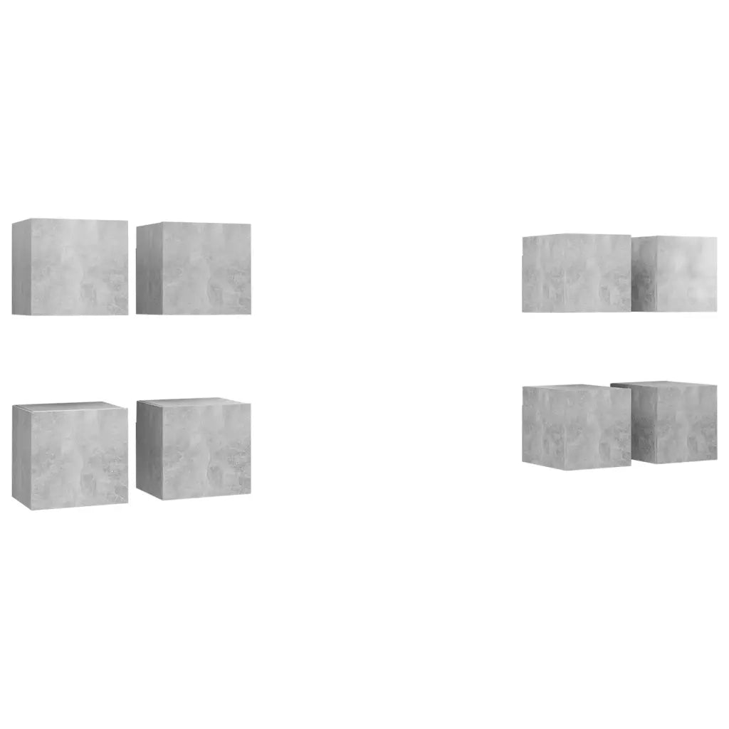 Mobili Porta TV a Parete 8 pz Grigio Cemento 30,5x30x30 cm 3079159