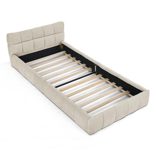 Letto bambino 90x200cm?- Xylo - chenille eucalipto beige