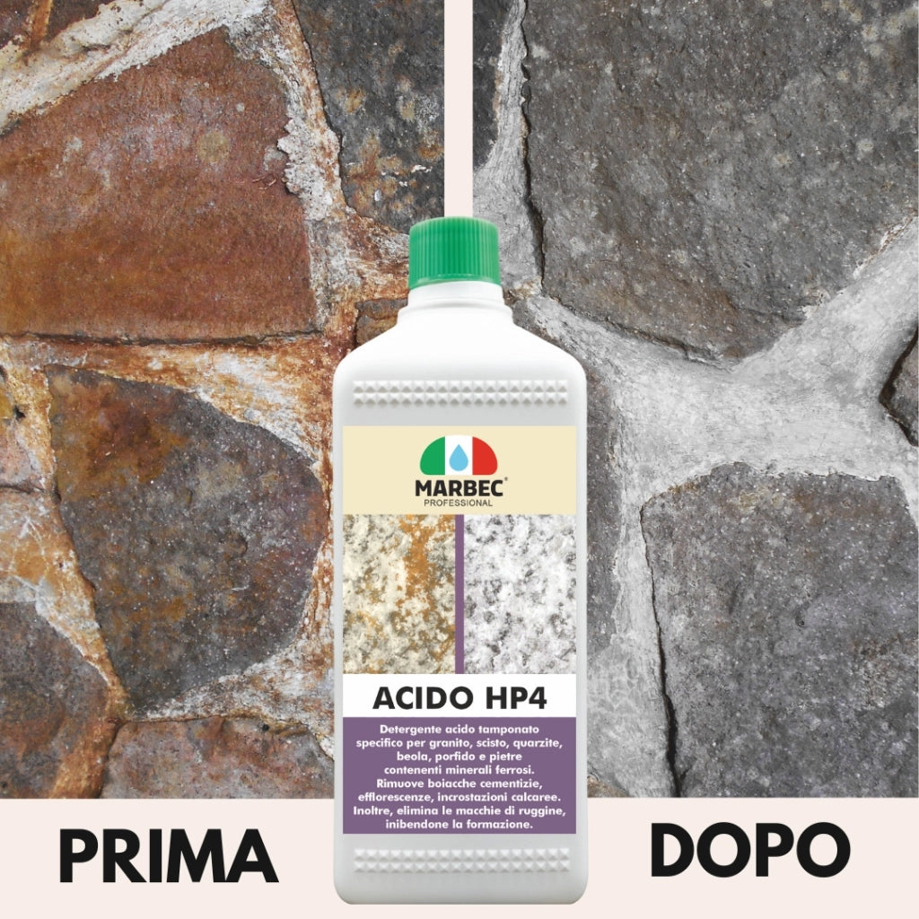 Detergente Acido tamponato per profido e granito ACIDO HP4    5LTx4Pz