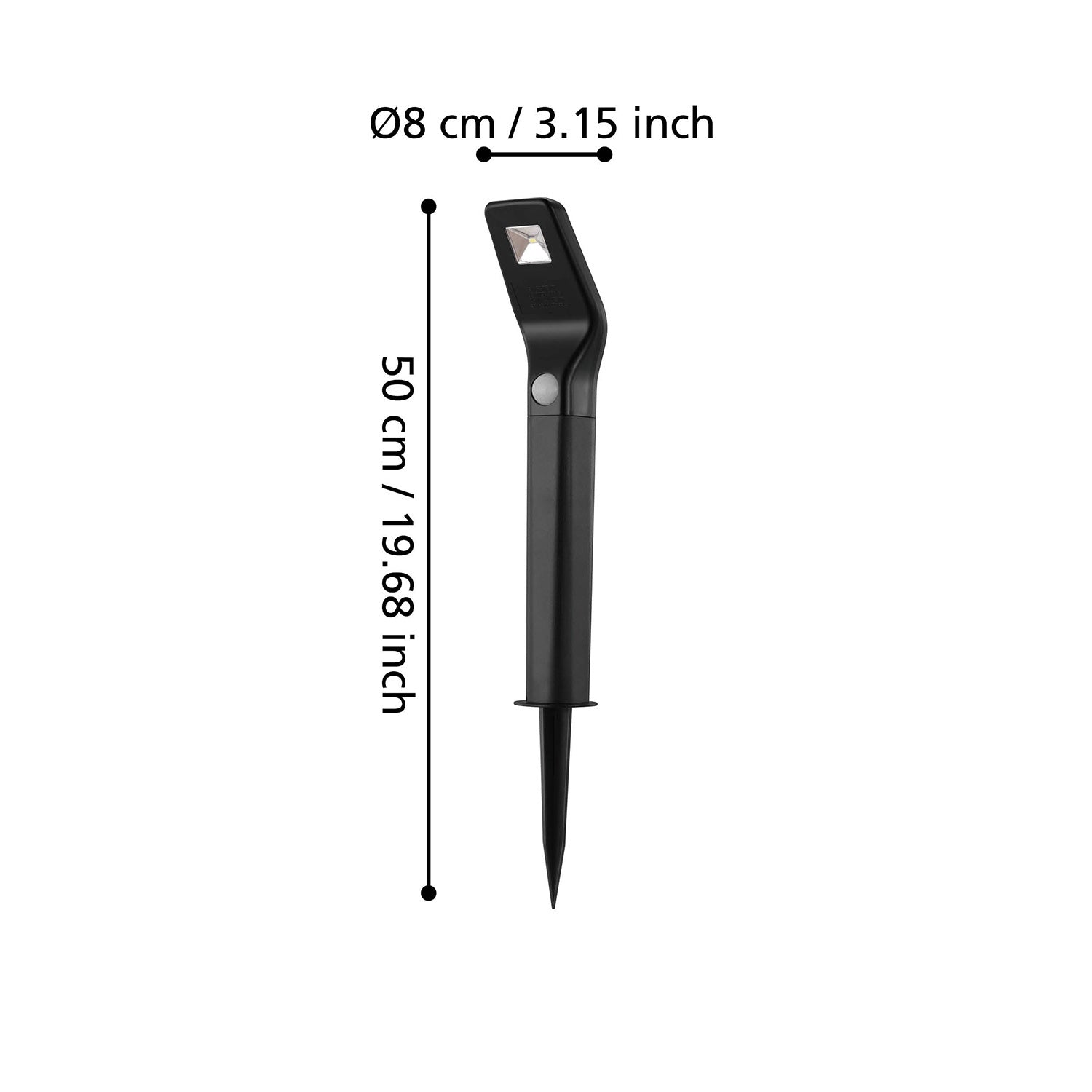 Luce Solare Picchetto Esterno Contemporaneo Solar Policarbonato Nero Led