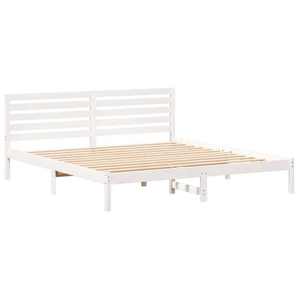 Struttura del letto Bianco 200 x 200 cm Pino massello