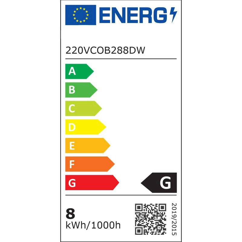 50M Striscia Led COB 8W/M 220V-240V Luce Calda 3000K 600lm IP65 CRI=80 Angolo 180°