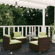 Set Divani da Giardino 4 pz con Cuscini in Polyrattan Marrone 3101532
