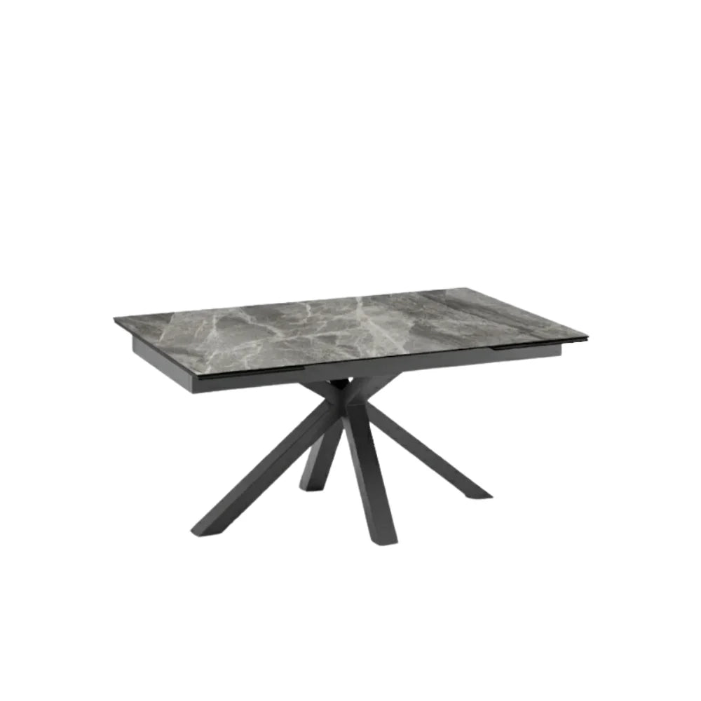 Tavolo da pranzo allungabile in ceramica effetto marmo grigio Guernica 160-240x90 cm fino a 10 posti | Duzzle