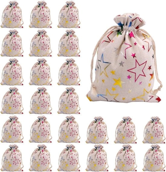 Pacchetto con 25 stuzzicadenti in lino - sacchetti di regalo per il fai da te - confezioni artistiche - borse di stoccaggio multifunzionali - regali di vacanza.