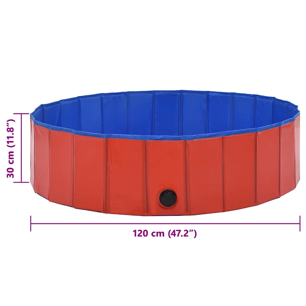 Piscina per Cani Pieghevole Rossa 120x30 cm in PVC 170823