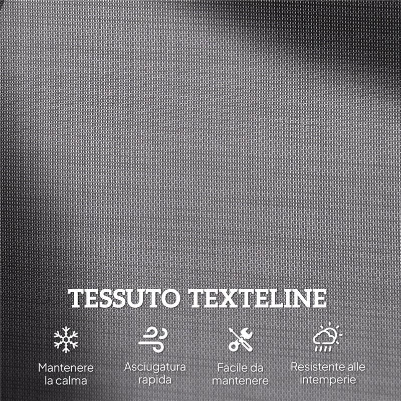 PANCHINA A DONDOLO 2 POSTI DA GIARDINO IN METALLO E TESSUTO A RETE, 120X70X85 CM, GRIGIO