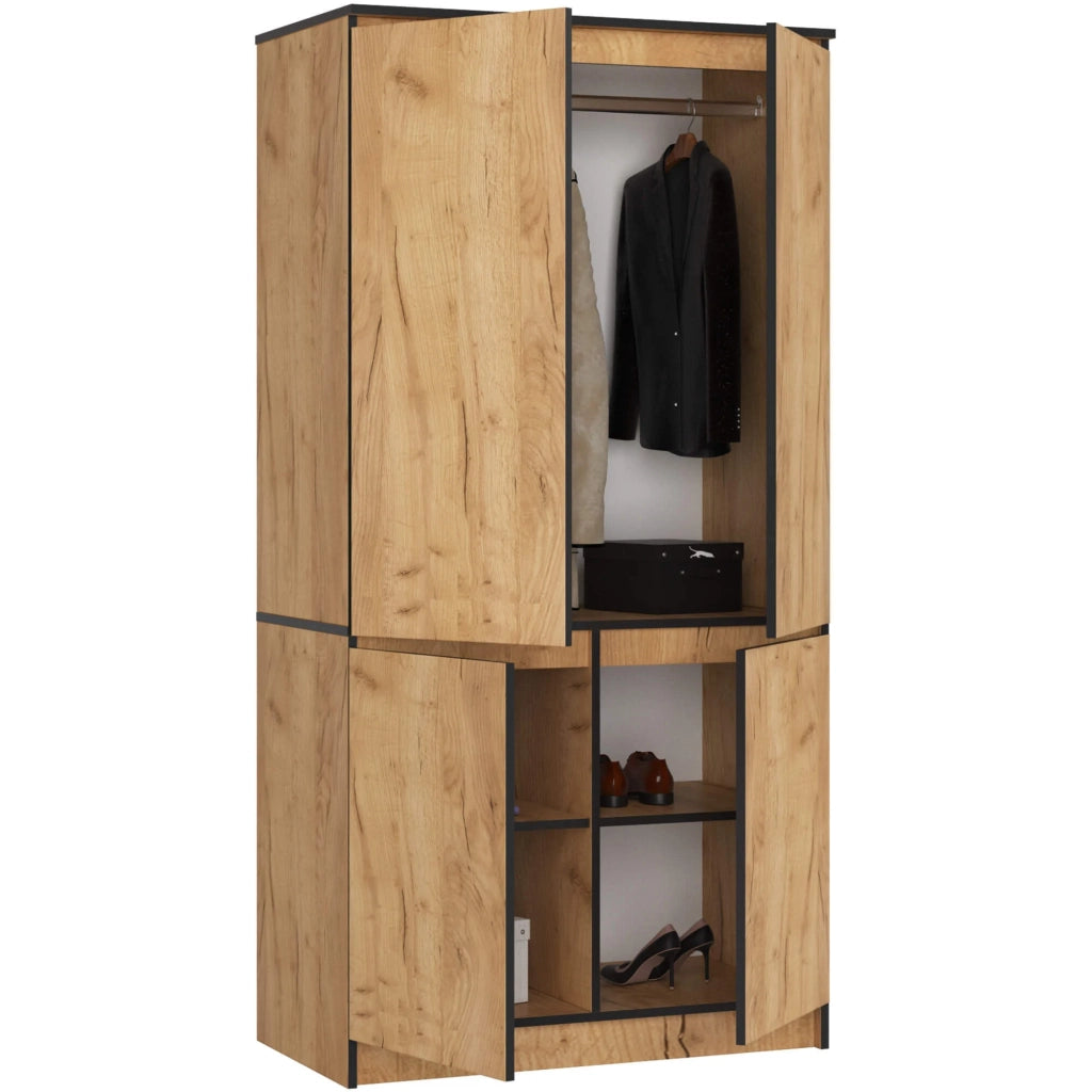 Armadio AKORD S90 4 ante Quercia Craft 90x51x180 cm
