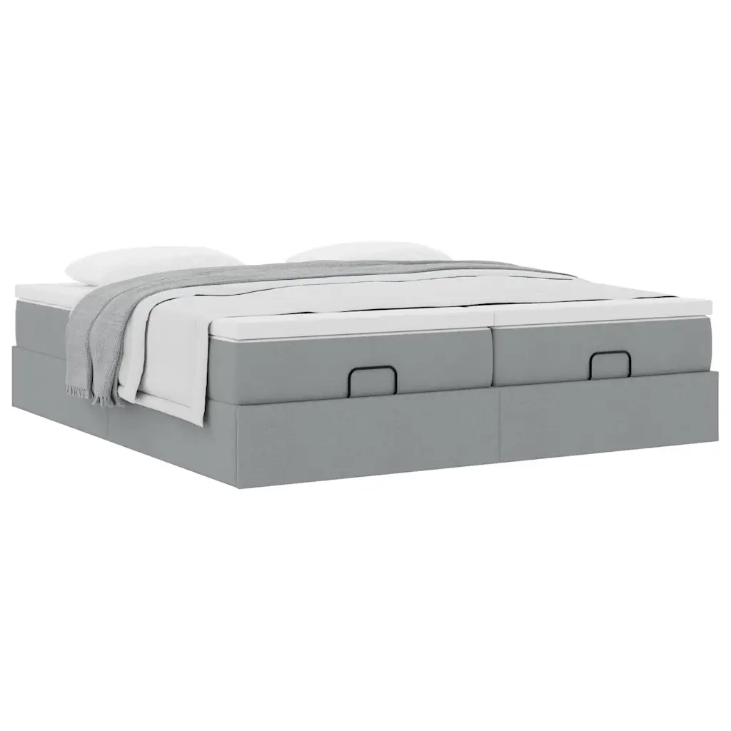 Struttura Letto Pouf con Materassi 200x200 cm in Tessuto 3311248