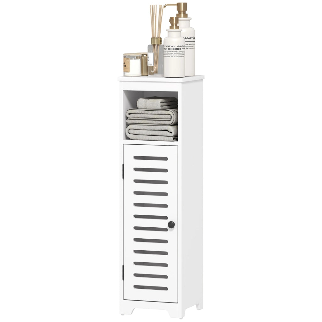 Mobile bagno 4 ripiani ¨C Xylo ¨C bianco legno 22x20x75cm con anta persiana