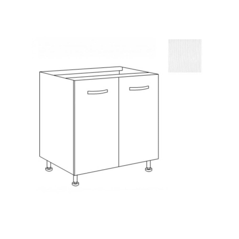 Base cucina due ante 80x59x82H colore bianco frassinato