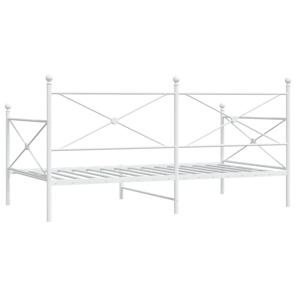 Letto singolo | Letto per adulti | Dormeuse senza Materasso Bianco 100x200 cm in Acciaio