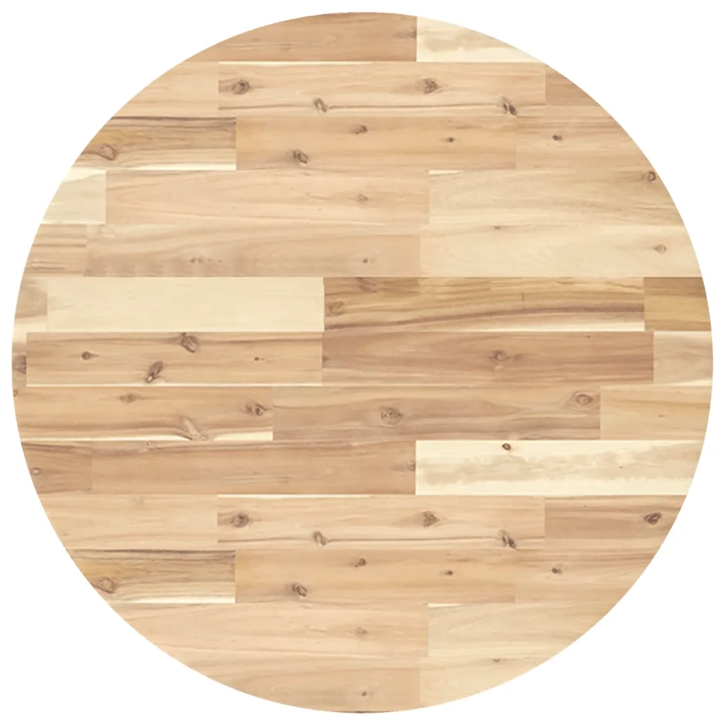 Piano Tavolo Rotondo Ã˜70x4 cm in Legno Massello di Acacia