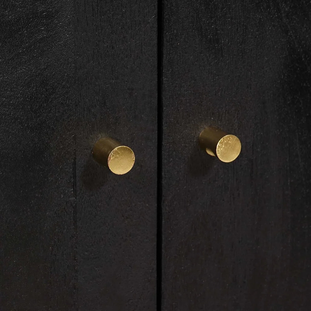Credenza | Madia | Buffet da pranzo | Armadio da pranzo Nero 60 x 33 x 100 cm Legno di mango massello
