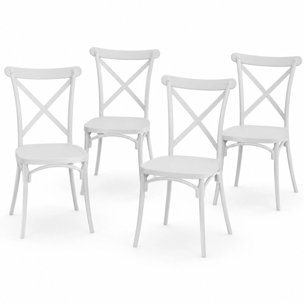 Set 4 Sedie da Pranzo Impilabili in Polipropilene Modello Chiavarina 43x60x89 cm