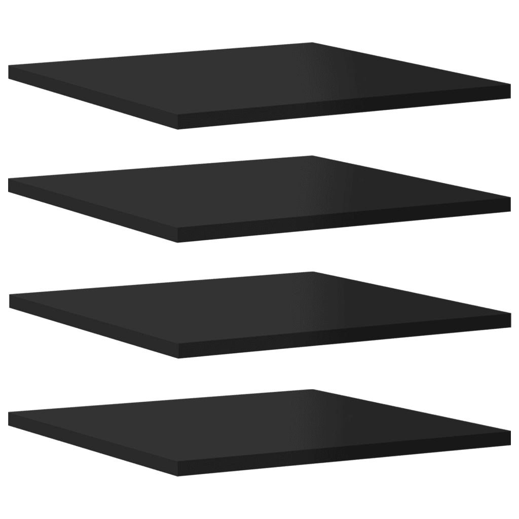 Ripiani per Libreria 8pz Nero Lucido 40x40x1,5cm Multistrato 805183