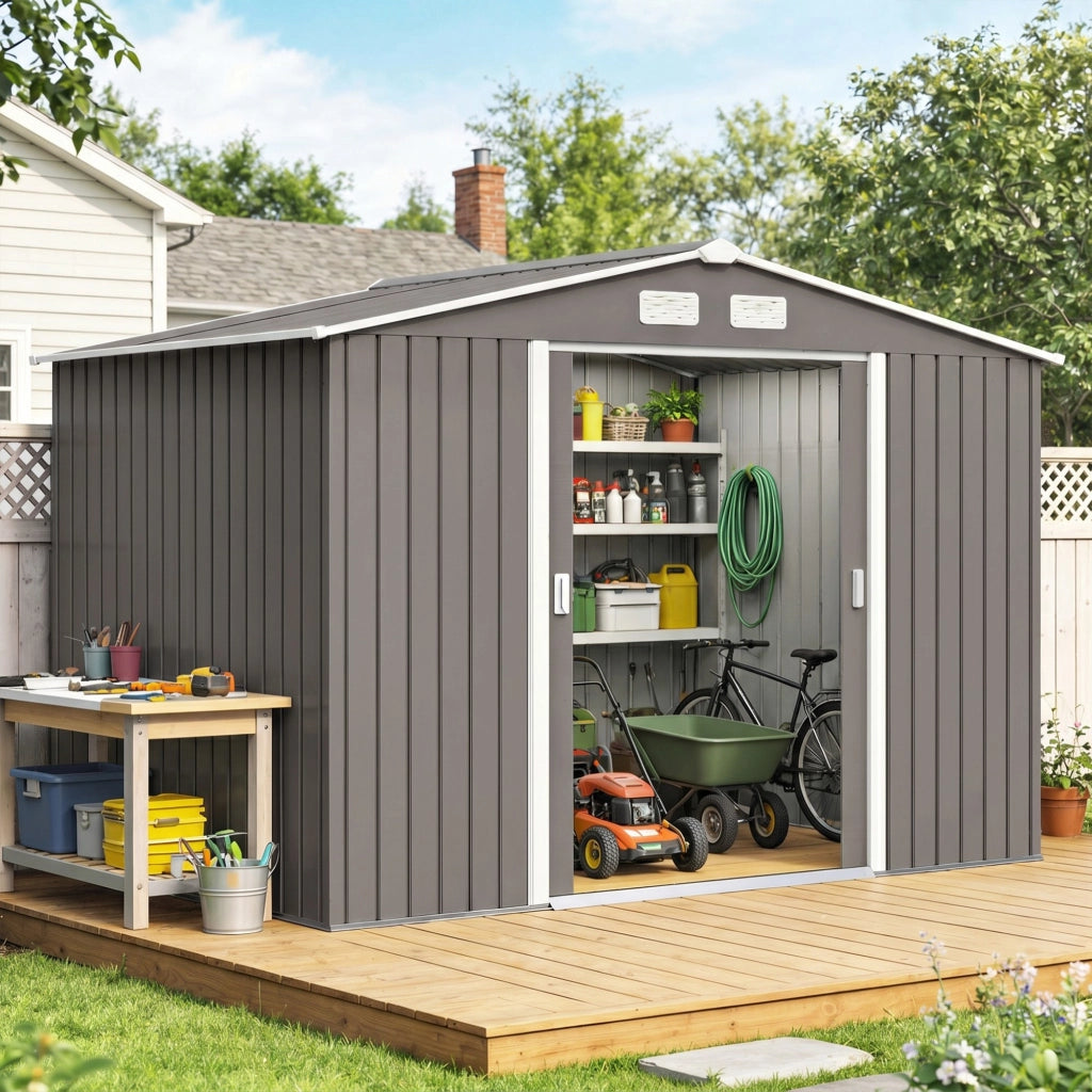 Casetta da giardino ¨C Zephmum ¨C Grigio 2.77x1.95x1.92m