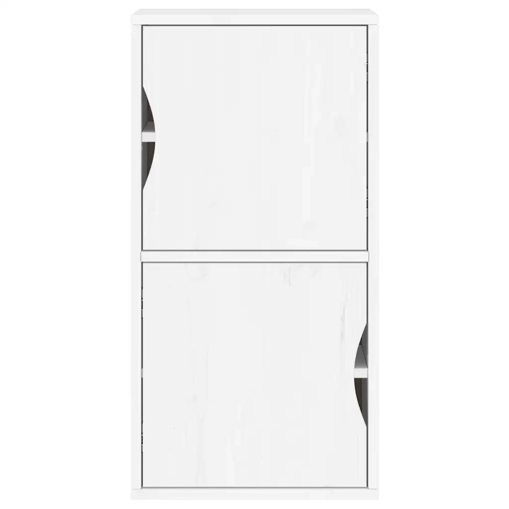 Armadietto Laterale ODDA Bianco 40x24x79 cm Legno Massello Pino 4103592