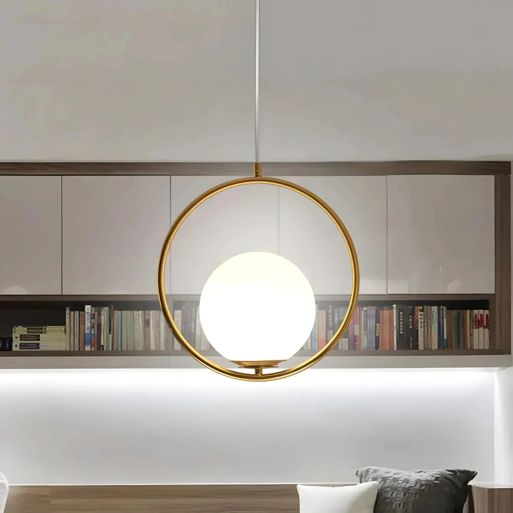 Lampada Da Soffitto Pensile Di Vetro Palla Oro Bianco Oro G109-1w Gold