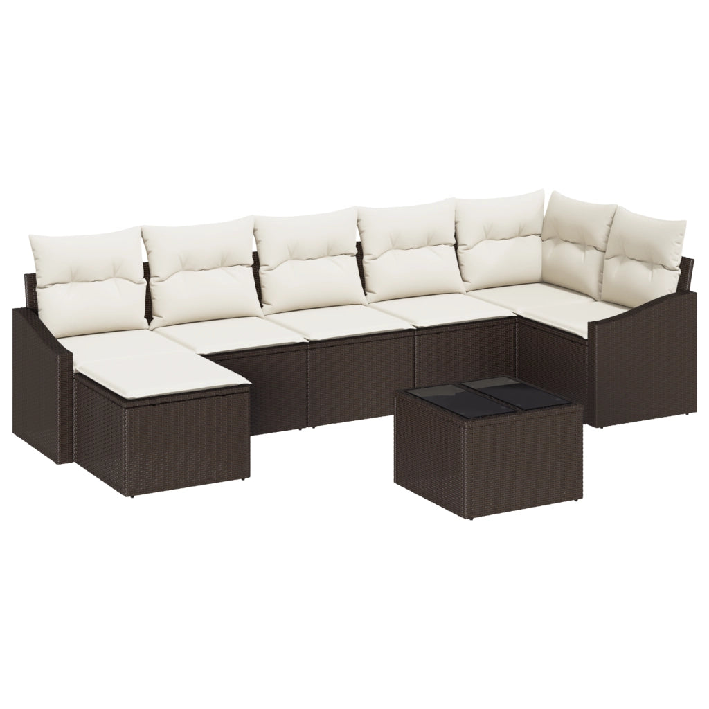 Set di SofÃ  da Giardino da 7 Pezzi con Cuscini Grigio Rattan Sintetico