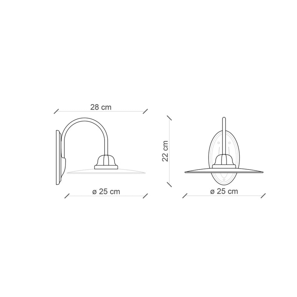 Applique Industrial Minimal Nordico B&W Metallo Vintage Nero 1 Luce E27