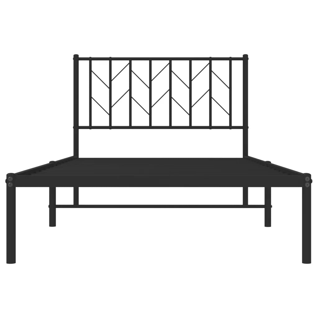 Giroletto con Testiera in Metallo Nero 100x190 cm 374431