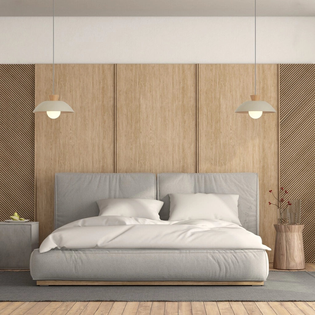 Lampada a sospensione Golnar beige opale legno Rabalux