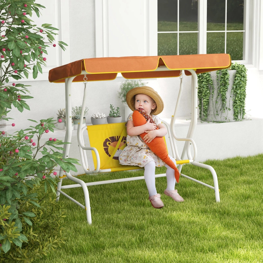 Dondolo da Giardino 2 Posti con Cuscini e Telo ¨C zephmum ¨C Grigio 110x70x110 cm