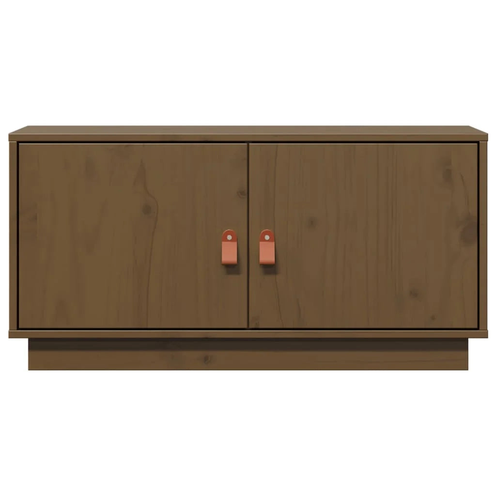 Mobile TV multimediale scaffale TV mobile TV sala da pranzo soggiorno camera da letto color miele 80 x 34 x 40 cm legno di pino massiccio marrone 02_0027721