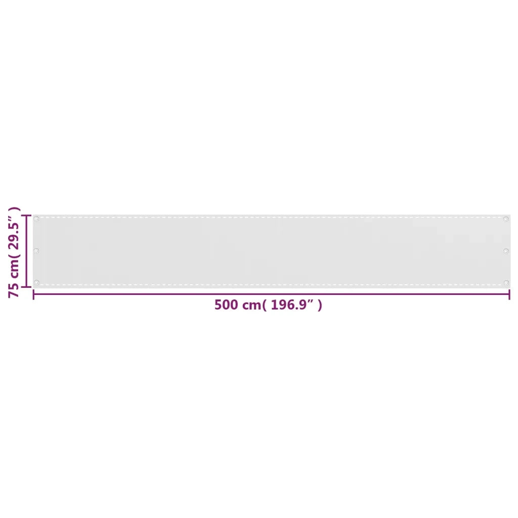 Schermo Frangivista per Balcone Bianco 75x500 cm in HDPE 310862