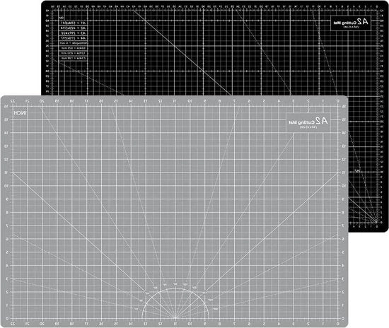 Tavolo da taglio rotativo A2 auto generante - 5 strati - doppia faccia - grigio/nero