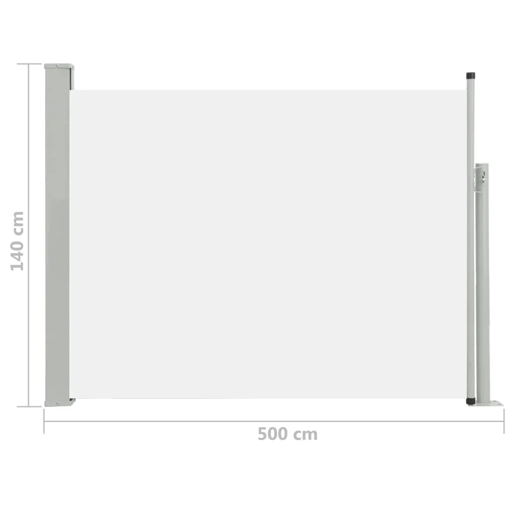 Tenda da sole laterale retrattile/schermo privacy per patio giardino terrazza balcone 140 x 500 cm crema 02_0007253