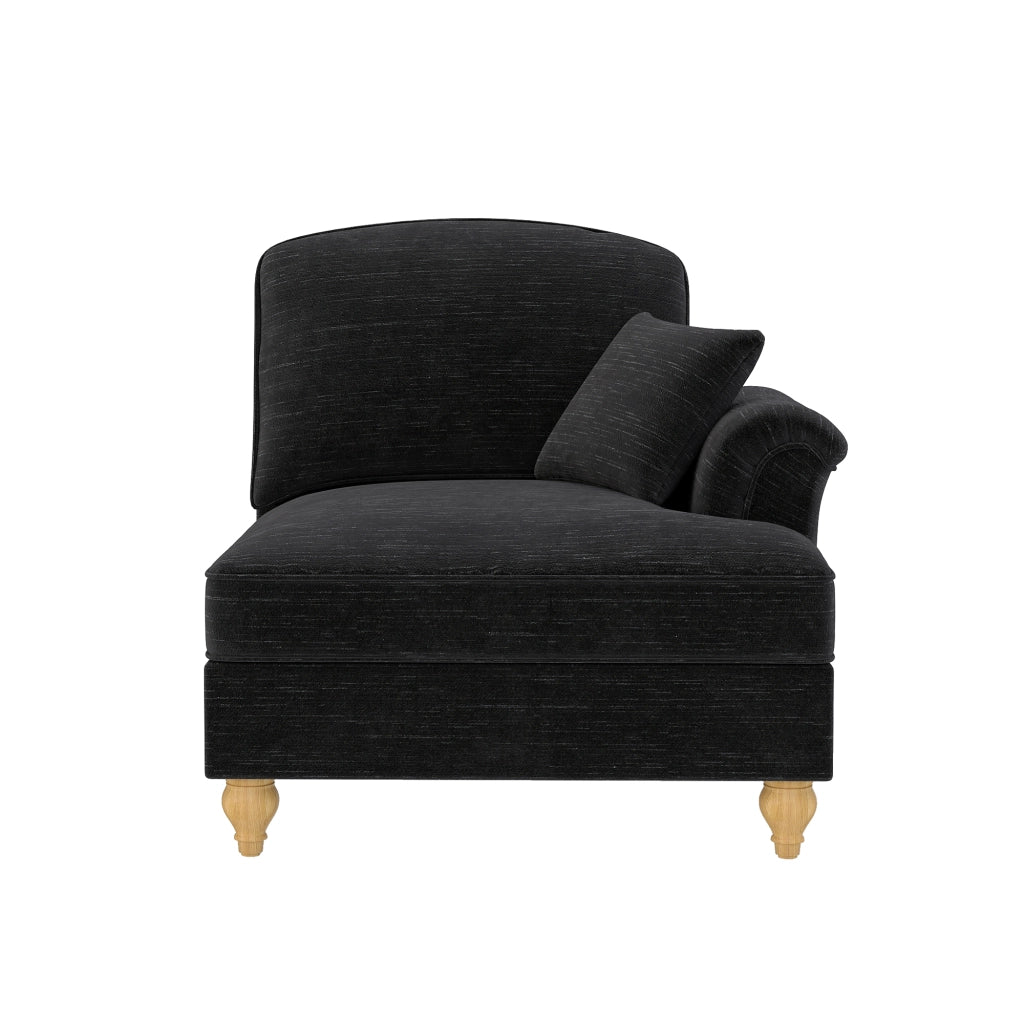 Divano Angolare Chesterfield Windsor RSF ¨C Xylo ¨C Velluto Nero con Cuscini