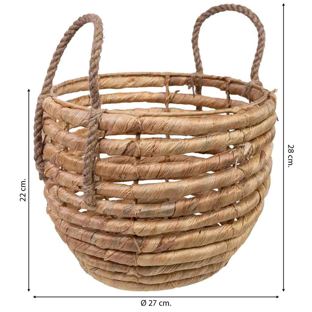 Cesto in fibra naturale marrone D27x22/28