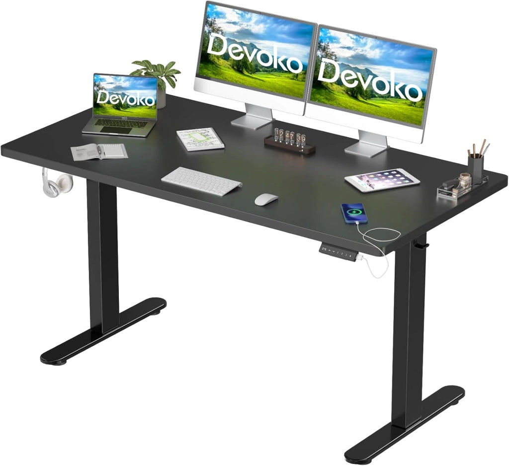 180 x 80 cm Scrivania Regolabile In Altezza,Scrivania Elettrica con Desktop Completo,Altezza Regolabile 73-119 cm,Scrivania per Ufficio con 4 Altezze di Memoria,Porta di Ricarica USB(Bianca)