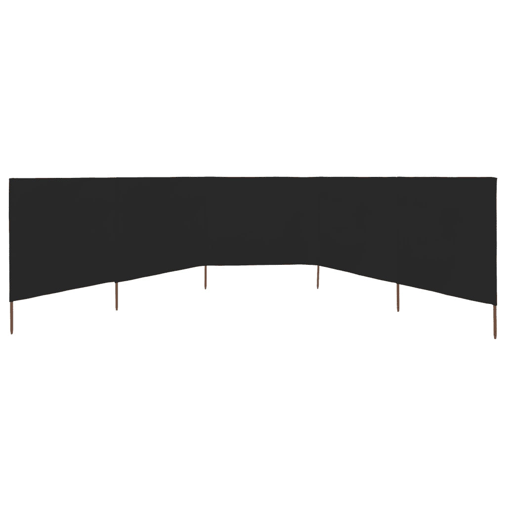Paravento a 5 Pannelli in Tessuto 600x120 cm Nero CFW4362245