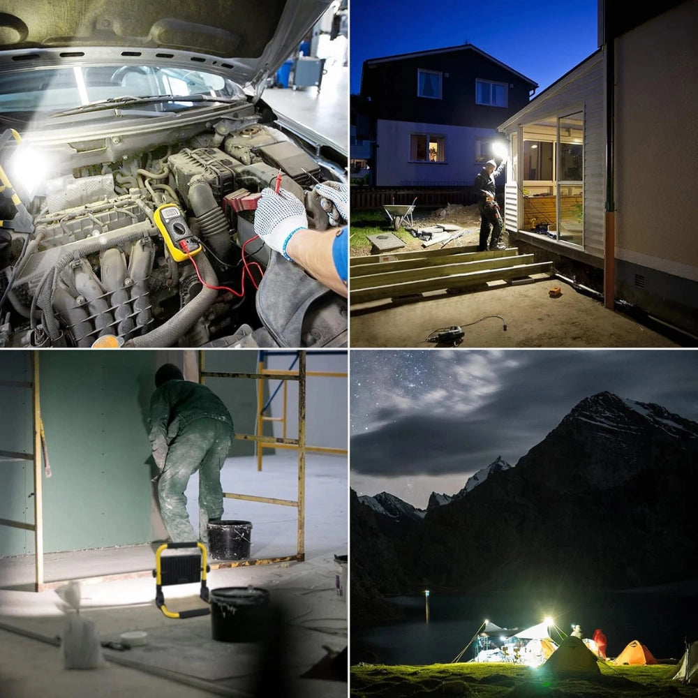 Proiettore led smd portatile ricaricabile 1200 lumen ip44 luce fredda *** watt 20 watt, confezione 1
