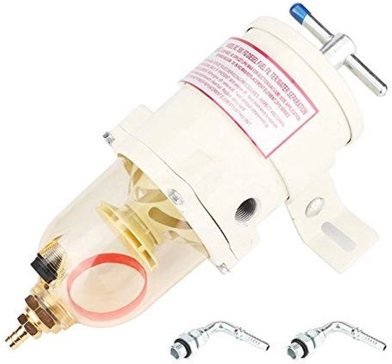 Filtro di combustibile in acciaio inossidabile - Nuovo - Separatore di olio e acqua - Idoneo per imbarcazioni e camion - Flusso massimo 60 GPH - Spazio libero 10,2 cm - Separatore di olio