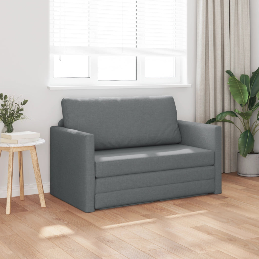 Divano letto a pavimento 2 in 1 Grigio scuro 124x71x78 cm Tessuto
