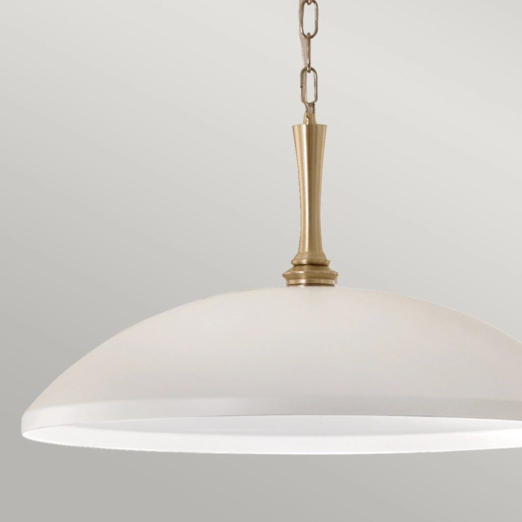 Lampada a sospensione minimal oro, paralume bianco E27