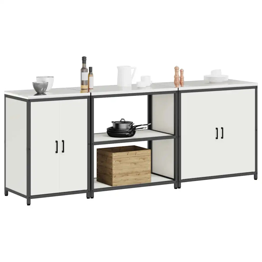 Set di Stoccaggio per Cucina Altro 3 pcs Bianco Acciaio 3392674