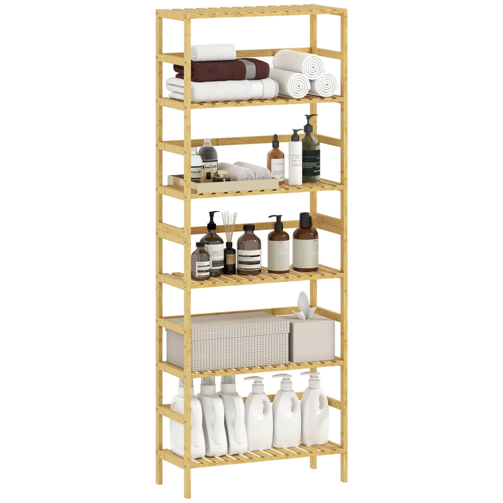 Libreria 6 Livelli in Legno di Bamb¨´ ¨C zephmum ¨C 80x30x180