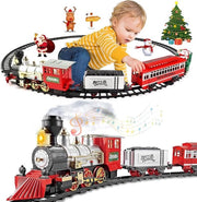 Treno elettrico di Natale - Treno di Natale elettrico - Treno intorno all'albero di Natale - Decorazione di Natale a vapore - Treno di Natale giocattolo - Treno di Natale con luce e suono - Decorazione di Natale - Accessori del villaggio di Natale