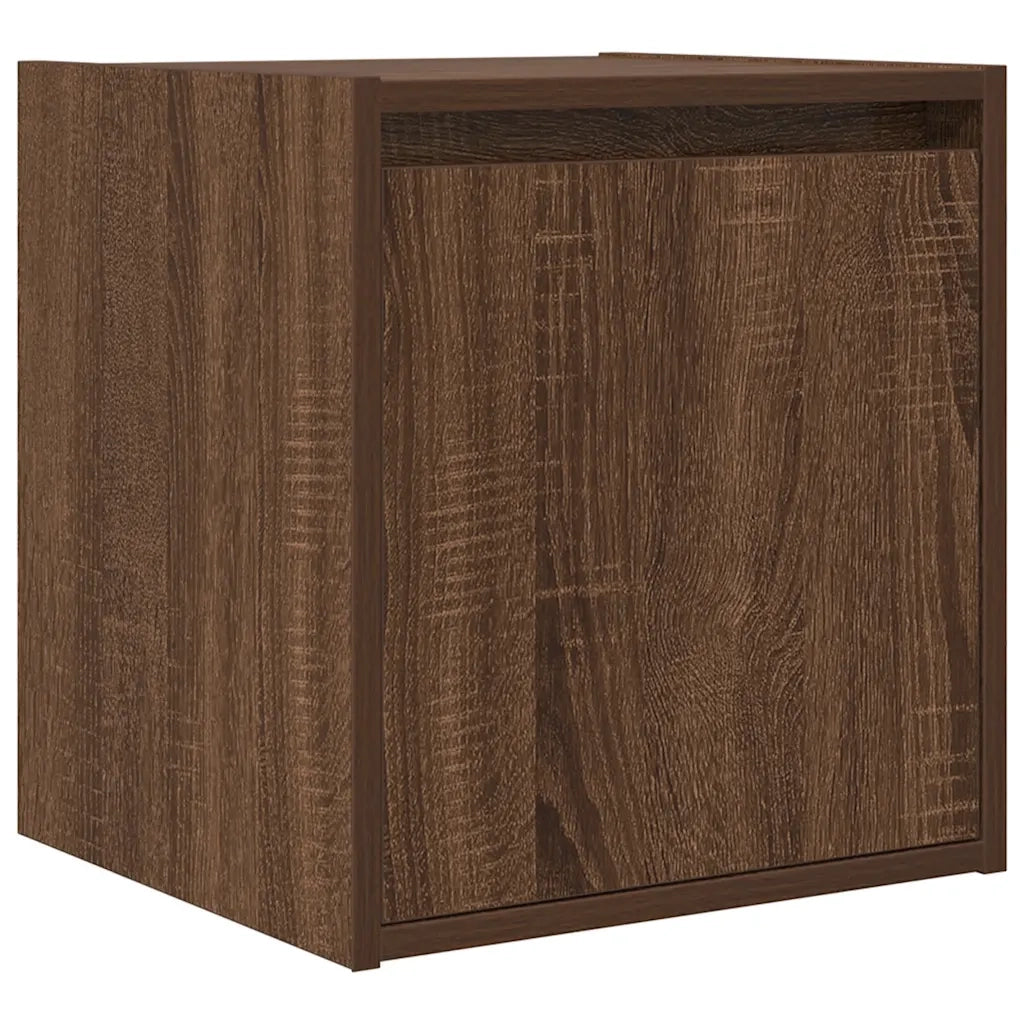 Comodini a Muro 2 pz Rovere Marrone 38x34x40 cm 861242