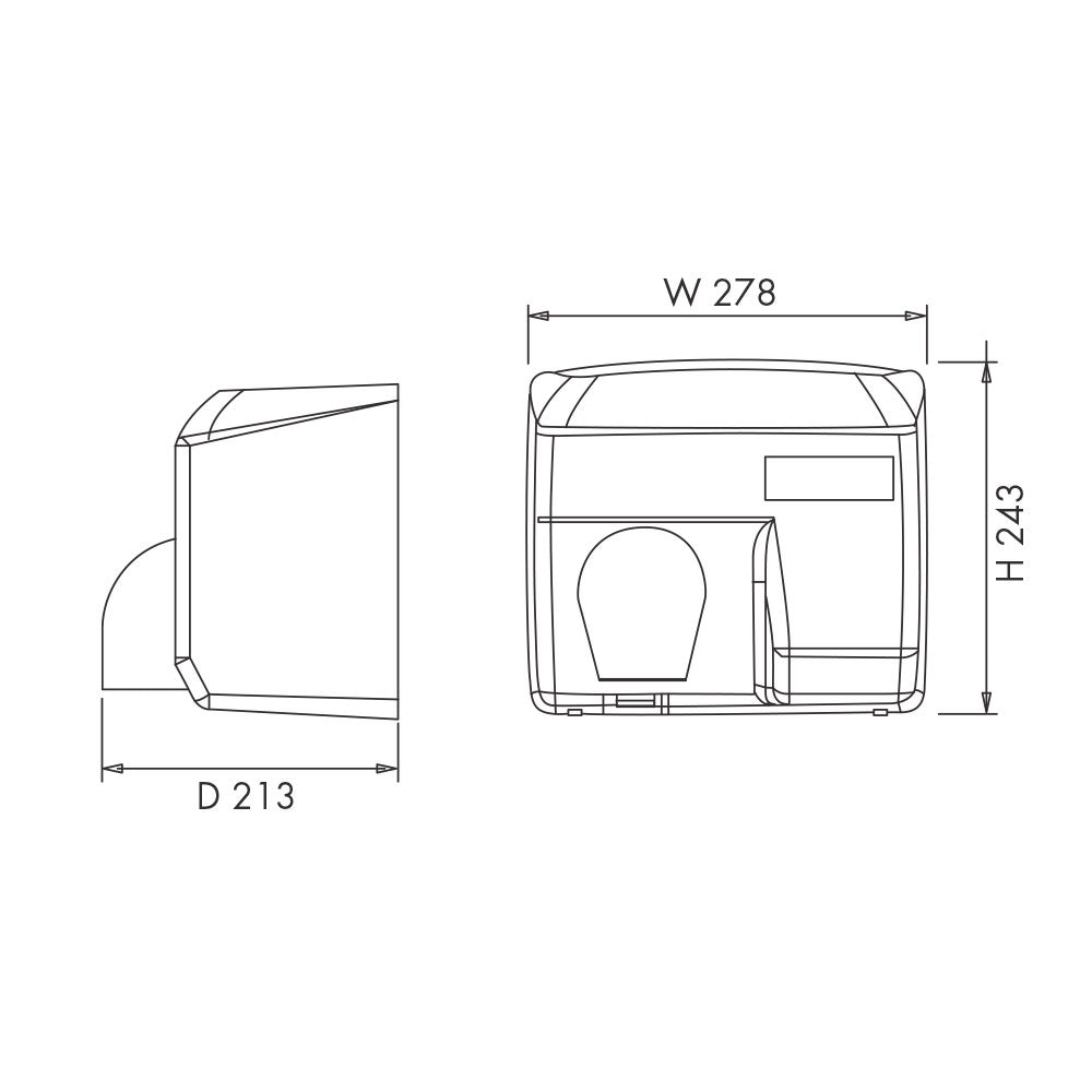 Asciugamani Elettrico Antivandalo con Pulsante 2400W Vama Ariel SP Acciaio Inox Satinato